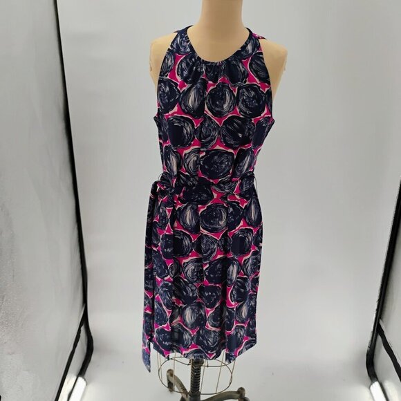 TORY BURCH Flinnia Dress with Waist Tie in Wild Orchid. Size L - Picture 3 of 16